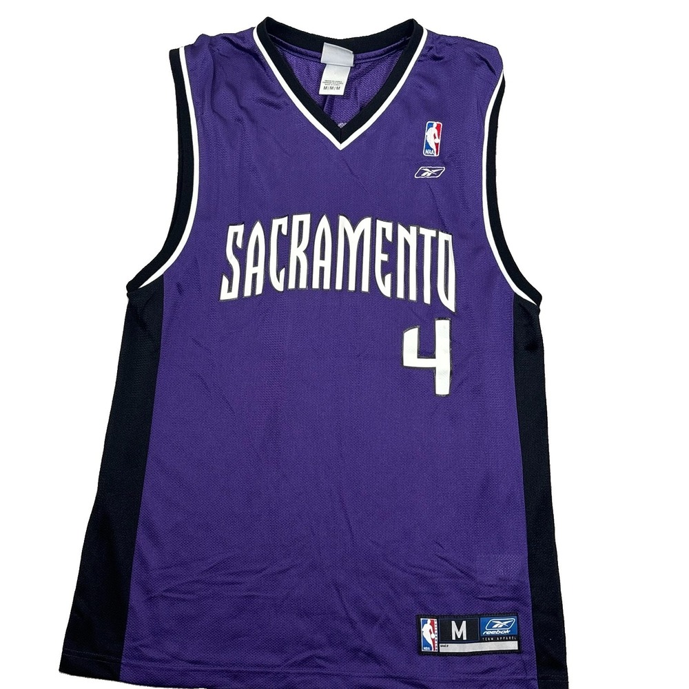 Vintage Sacramento Kings Jersey Mens Medium Chris Webber #4 Reebok NBA Purple